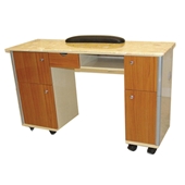 Nail Table Yellow Wood Color (Marble Top Yellow)
